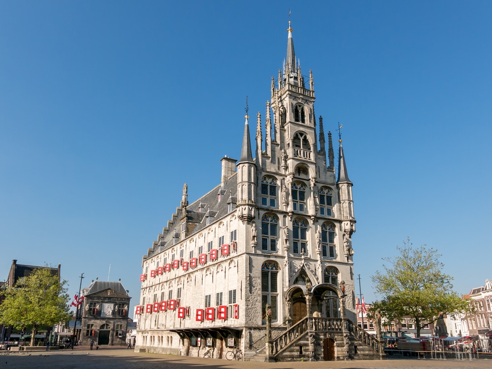 Gouda,,Netherlands,-,June,10,,2015:,Town,Hall,On,Market