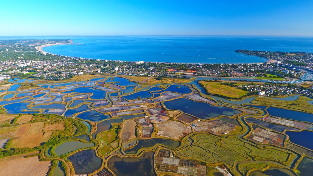 Aerial,View,Of,La,Baule,Escoublac,City,From,Guerande,Salt