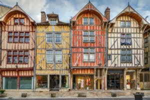 Strret,With,Historical,Half-timbered,Houses,In,Troyes,Downtown,,France
